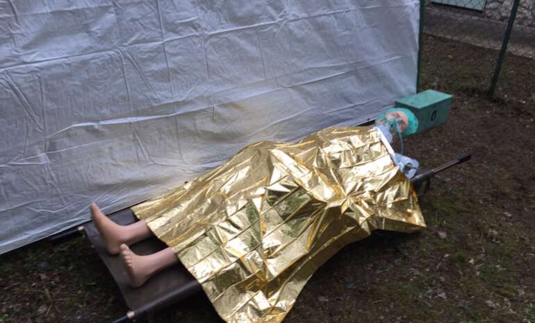 Operatore in difesa in fase di rianimazione durante l'obj al torneo Hell's Wolves