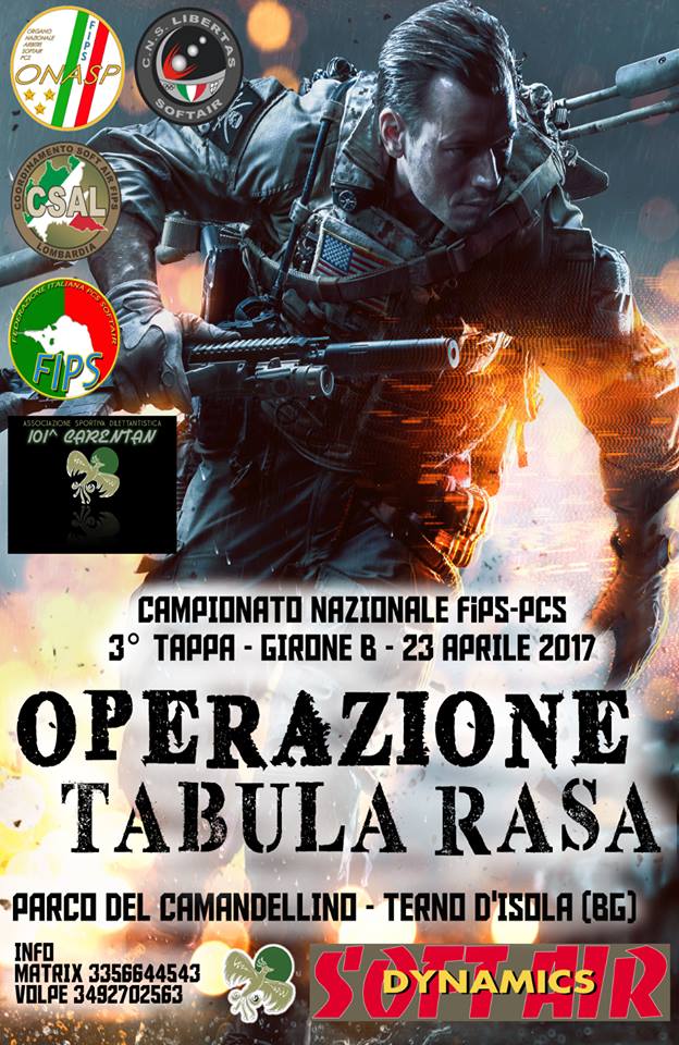 Locandina torneo 3° tappa campionato FIPS-PCS Operazione TABULA RASA