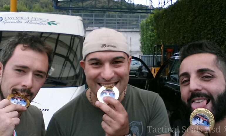 Snake, Batman e Step con la medaglia del torneo O Cristo Redentor