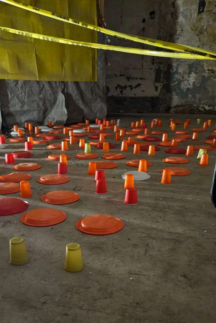 Percorso con sensori sonori da superare